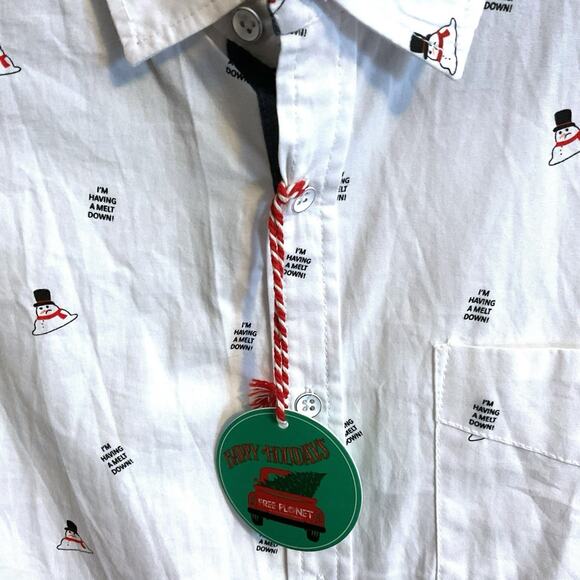 FREE PLANET CHRISTMAS SHIRT Men's Size M Snowman “I’m Having a Meltdown” - Picture 3 of 6